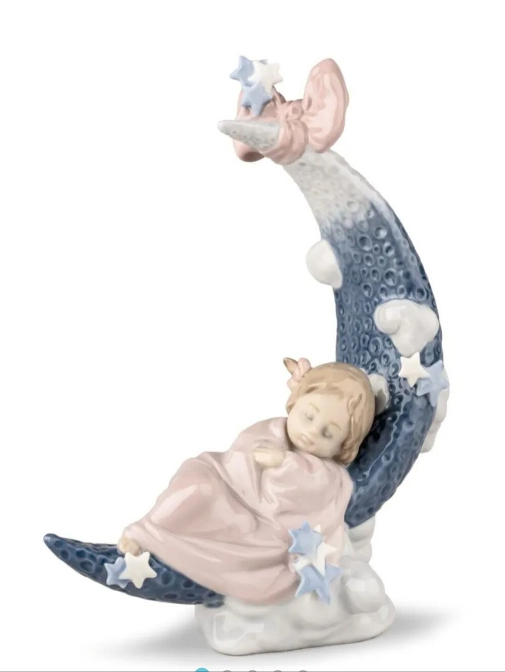 Lladro White Porcelain Heavens Lullaby  Figurine Base with Blue Backstamp